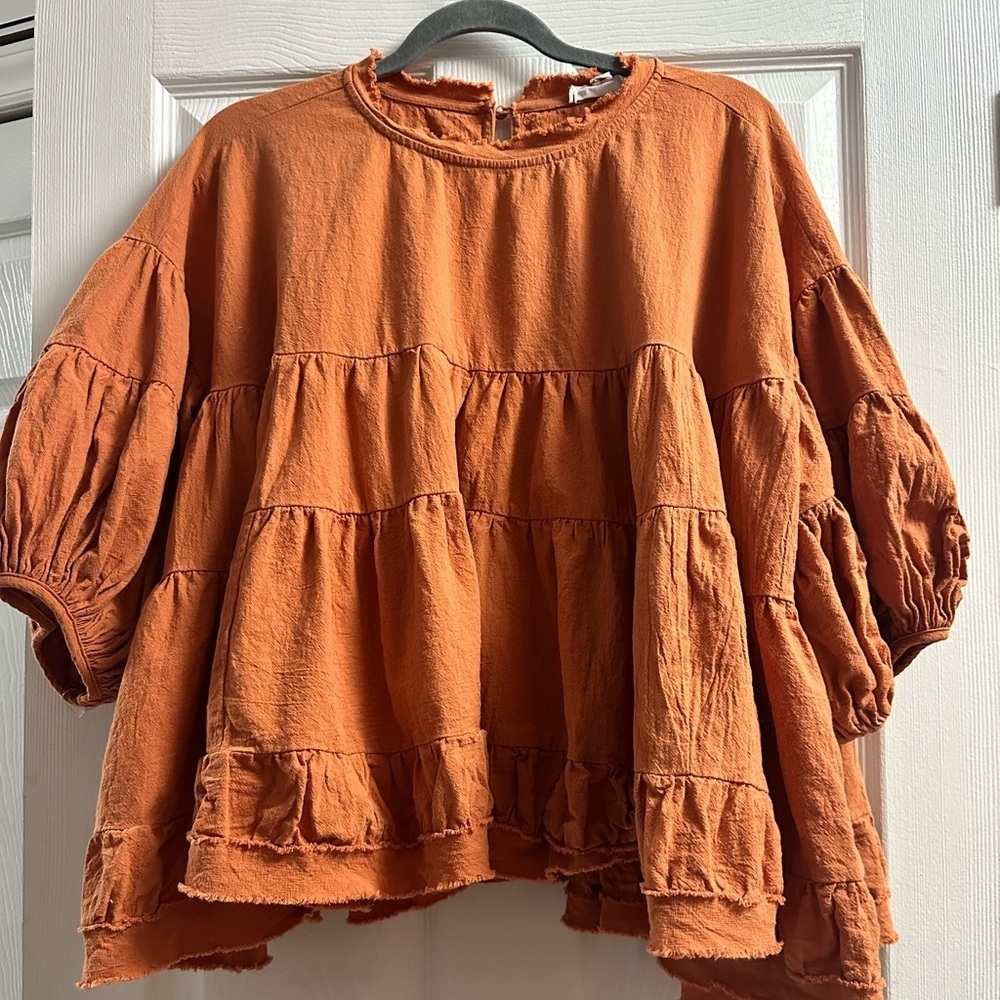 EUC Newbury Kustom FALL AT LAST RUST BLOUSE, large - Picture 2 of 10